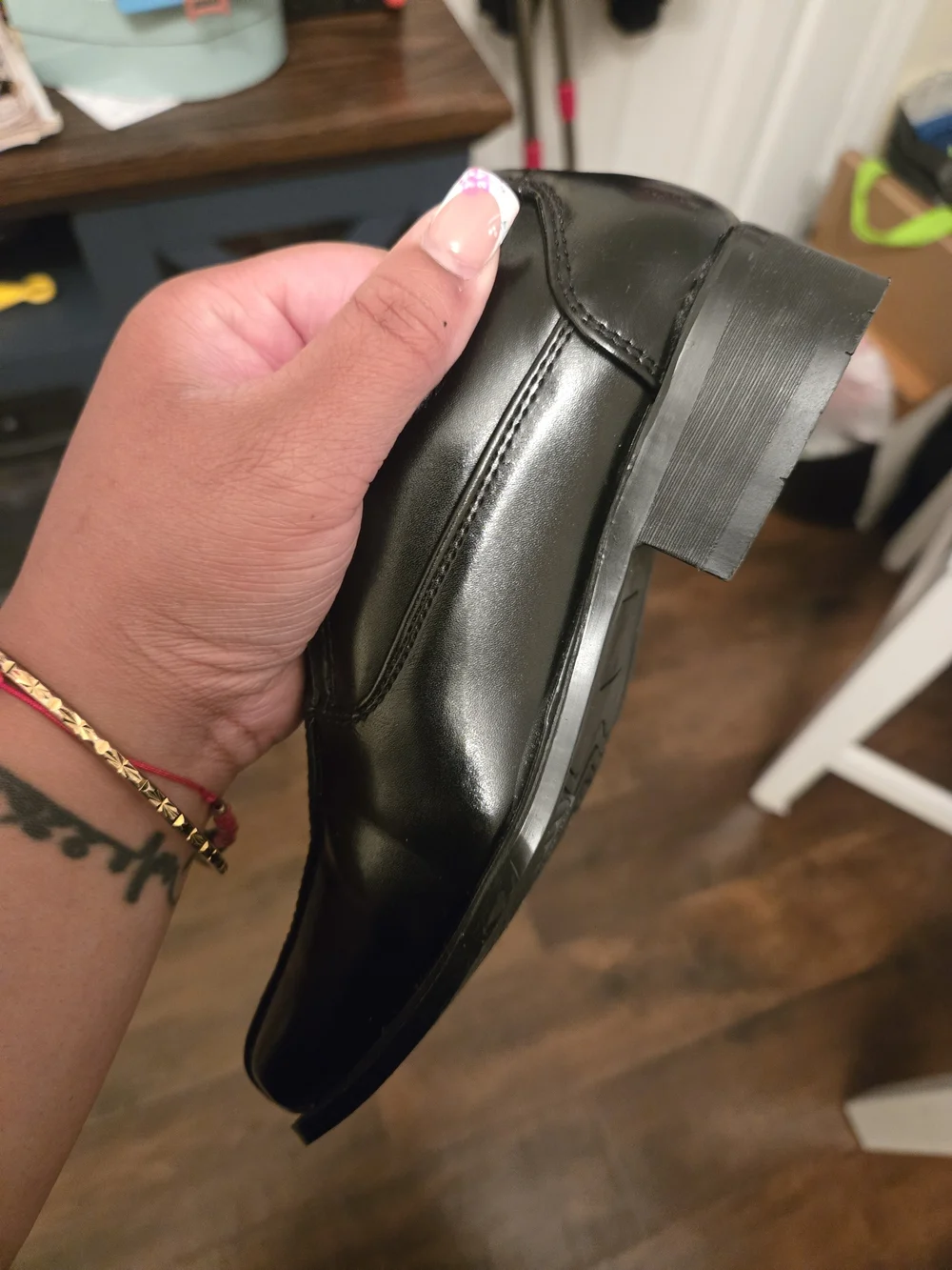 Boy's Black Leather Slip-On Dress Shoes